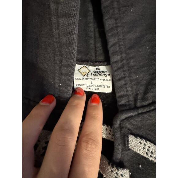 Oswego Hockey Hoodie Men's Charcoal Gray Large Tie Front - Picture 5 of 9